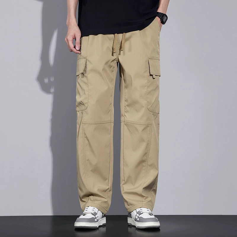 Источник нового мульти-карманного бренда прилива свободные молодежные брюки мужские повседневные брюки весна-лето комбинезоны мужские брюки