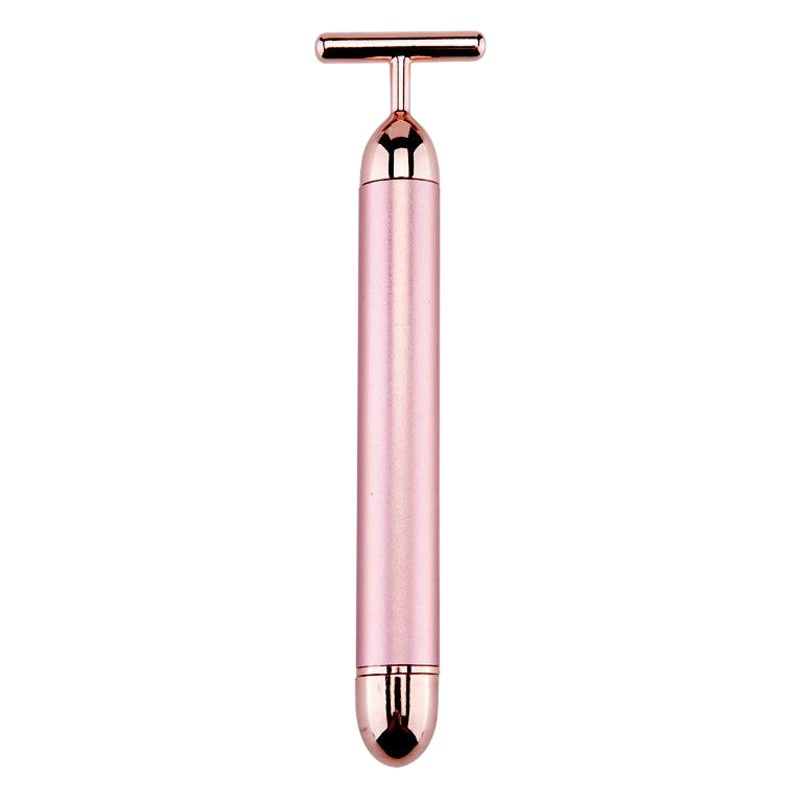 Оптовая продажа: Электрический массажный ролик для лица T-образной формы с 24-каратным золотом, золотой массажный стик для лифтинга лица