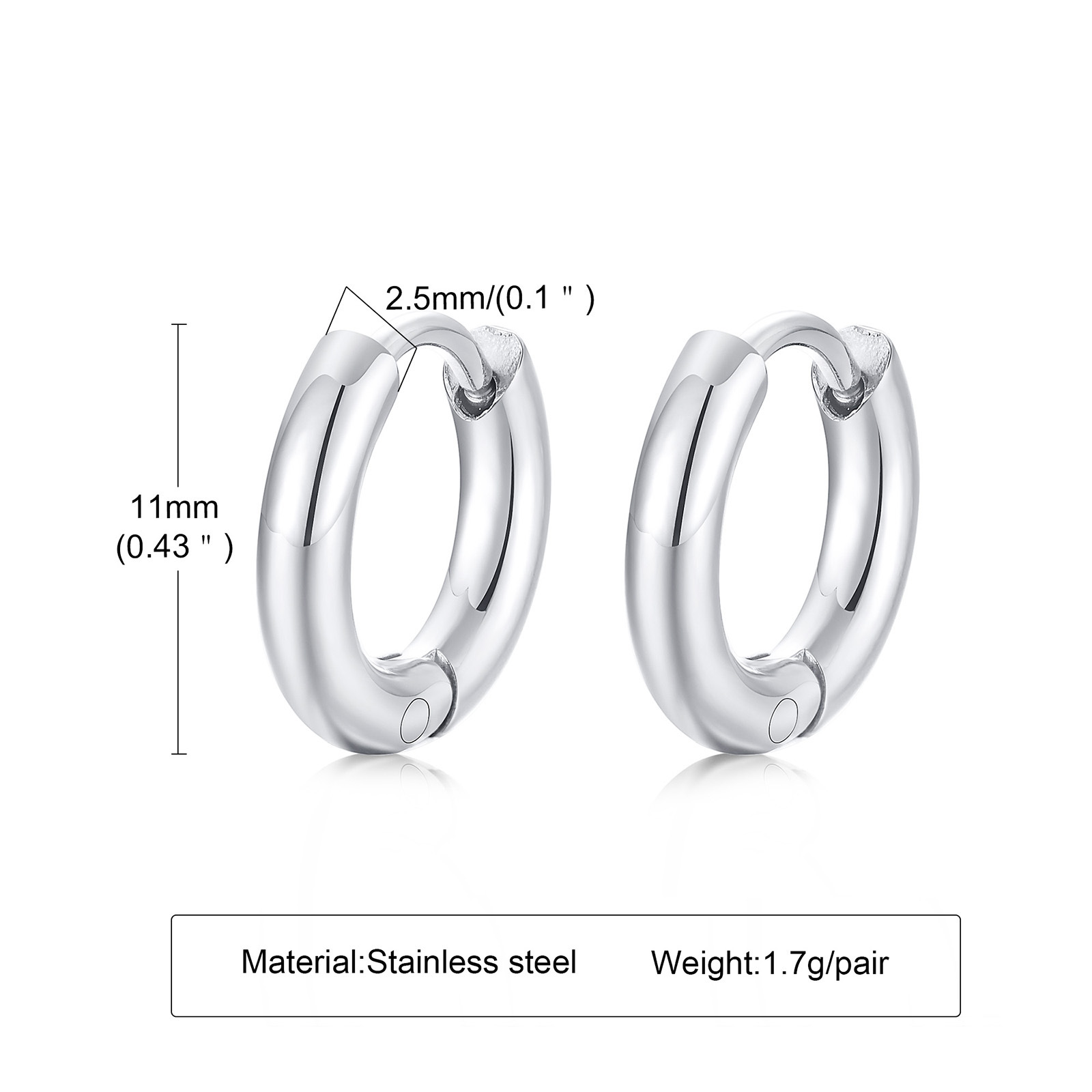 Stainless Steel Minimalist Hoop Earrings 4