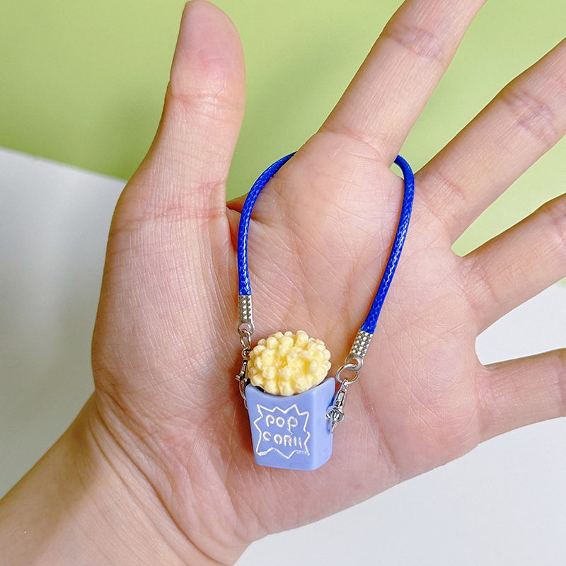 ドールハウス ミニポップコーン キーホルダー バッグ 携帯電話装飾ペンダント かわいい装身具ペンダント|undefined