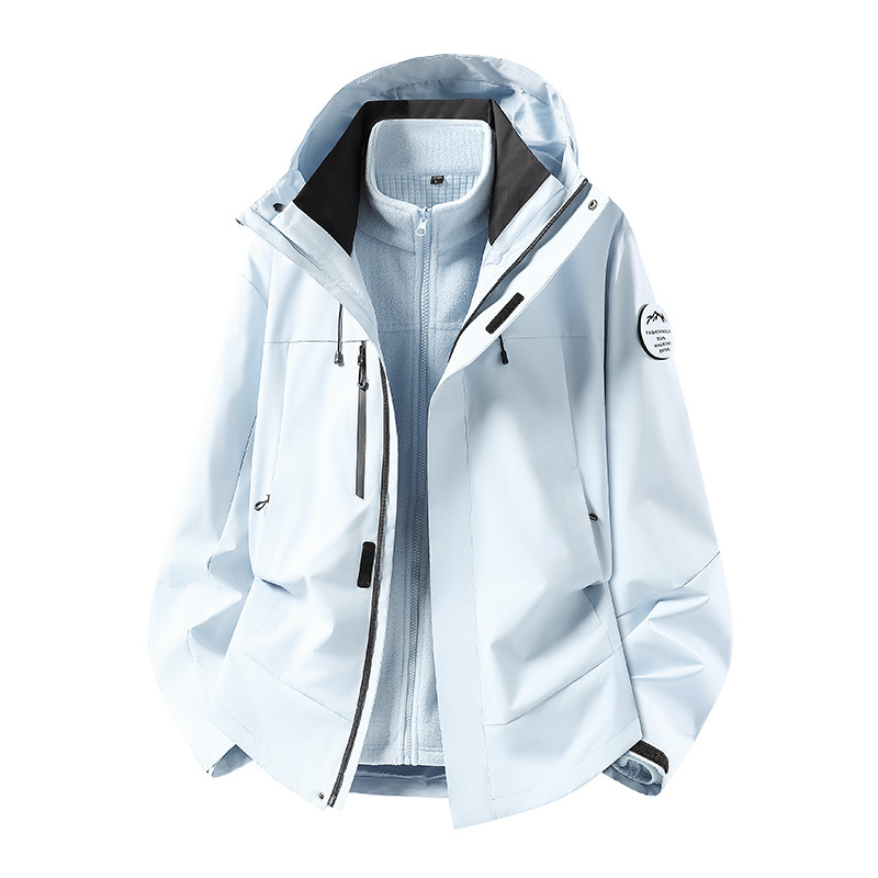 Reba's Same Style Three-In-One Windproof and Waterproof Jacket for Couples, Mountain-Style Windbreaker, Casual Hooded Hiking Jacket