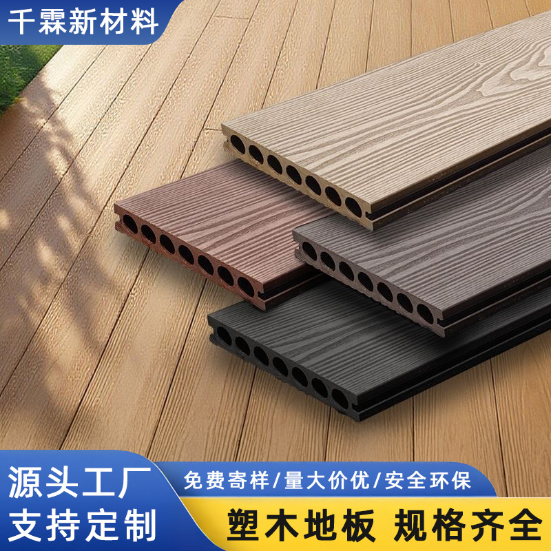 Wholesale Plastic Wood Flooring for Outdoor Courtyards, Imitation Wood Grain 3D Embossed Outdoor Anti-Corrosion and Moisture-Proof Park Walkway Wpc Flooring