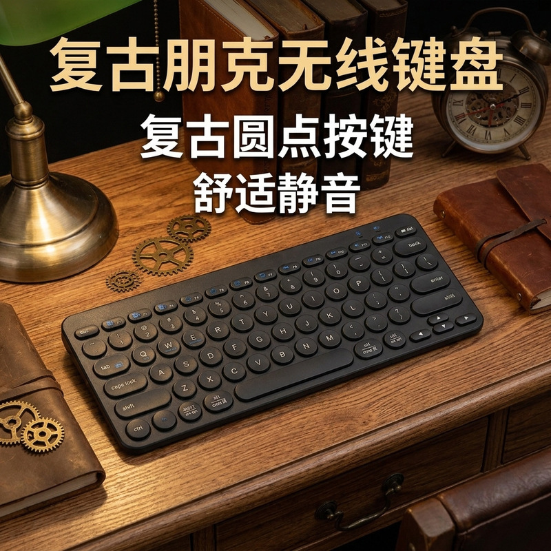 Newly Launched Round Cap Wireless Bluetooth Keyboard Notebook Tablet Universal Silent Ultra-Thin Office Wireless Keyboard