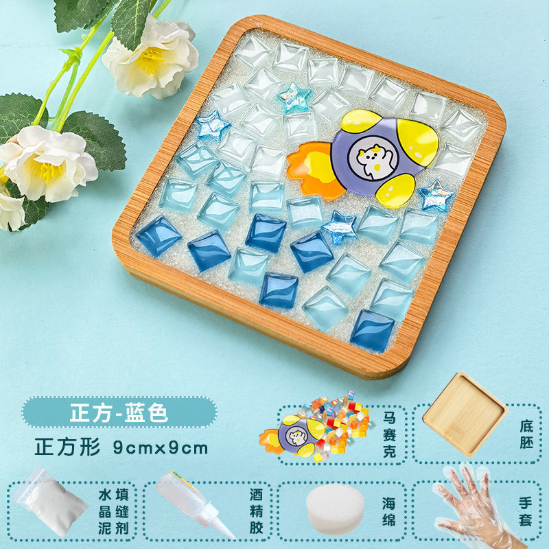 Nuevo producto bricolaje hecho a mano posavasos paquete de material mosaico padre-hijo creativo jardín de infantes pequeño regalo al por mayor juguetes educativos