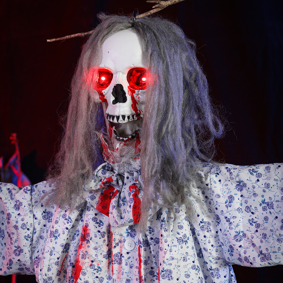 Barras transfronterizas de Halloween que cuelgan fantasmas, casas embrujadas, habitaciones secretas, accesorios de decoración, esqueletos brillantes, gritos de terror, miedo