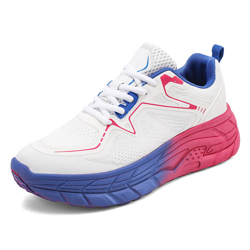 Summer new foreign trade racing cushioning marathon running shoes men's fly woven breathable casual casual couple sports shoes wholesale