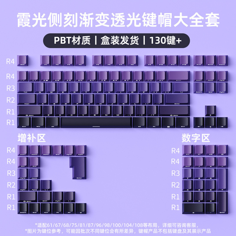 カスタマイズされた 130+ 半透明キーボード キーキャップ ワイヤレス Bluetooth ゲーム e スポーツ サイド彫刻キーキャップ卸売高価値キーキャップ|undefined