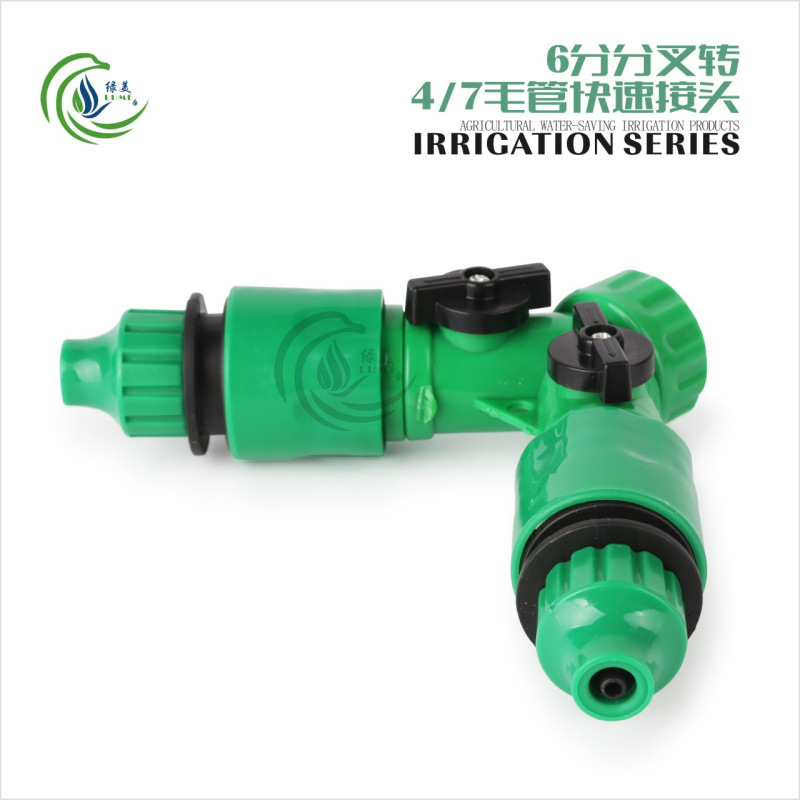 6 puntos bifurcado 8 / 12 tubo capilar conector rápido 4 / 7 tubo capilar balcón en maceta jardinería tubería de riego conexión rápida
