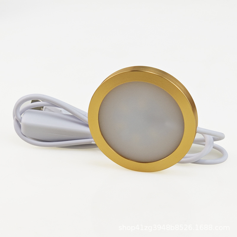 Luz de aleación de aluminio ultrafina redonda USB Super brillante 5V LED de bajo voltaje aluminio modelo de impresión 3D gabinete de decoración estantería de vino