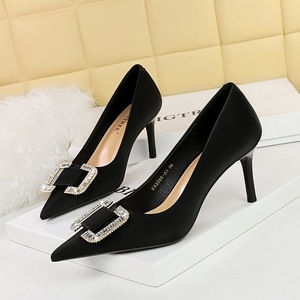 3265-AK6 European and American Style Fashion Banquet Women's Shoes Thin Heel High Heel Shallow Mouth Sharp Water Di