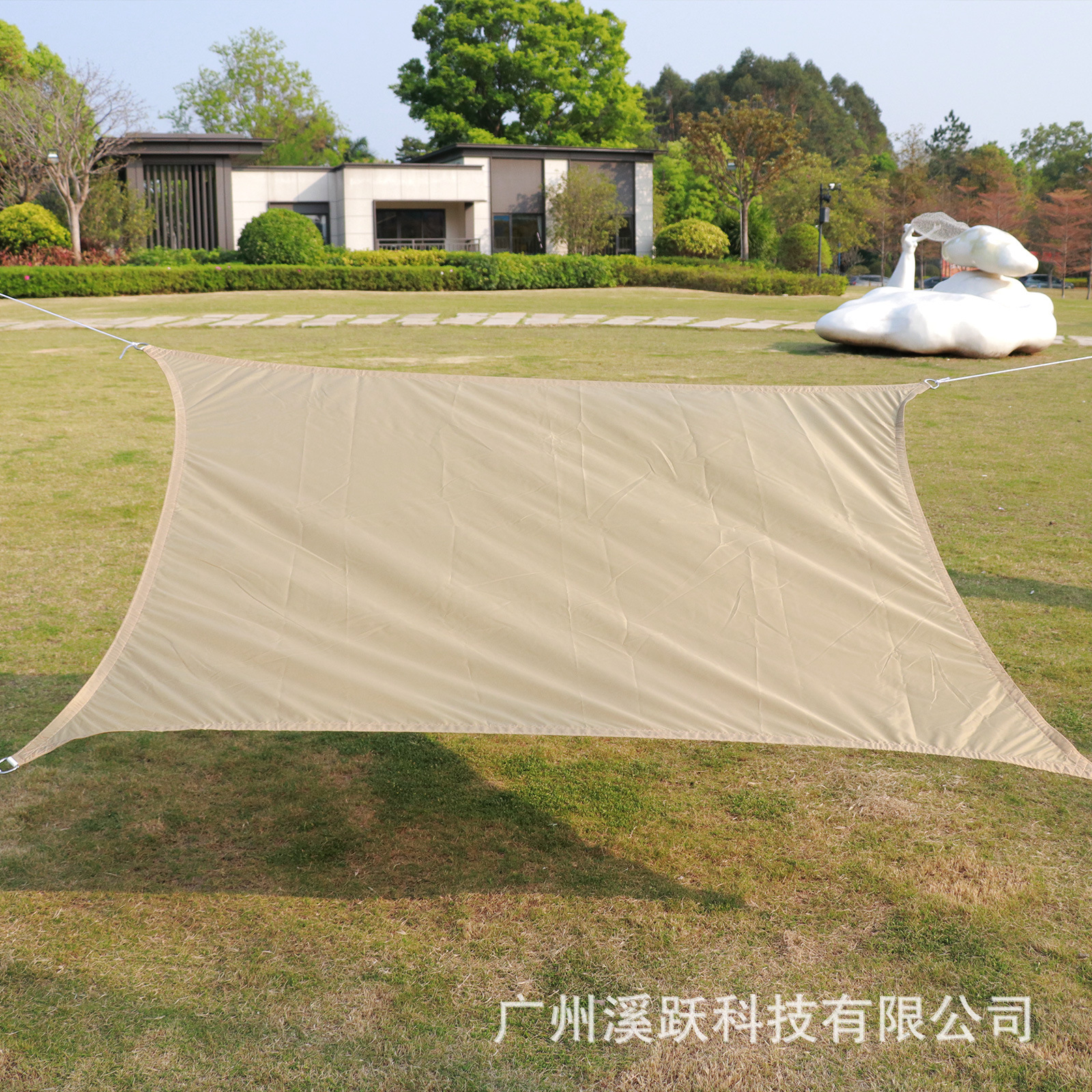 Four-Corner Waterproof Sunshade Sail Polyester Waterproof Sun Protection Uv-Resistant Shade Cloth Sunshade Net for Courtyard Outdoor Villa