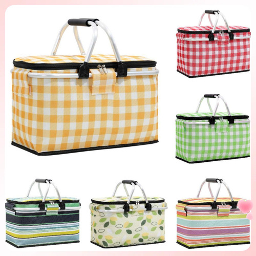 ✅ Insulated picnic basket with foldable ice pack, outdoor insulated cooling carrying basket manufacturer