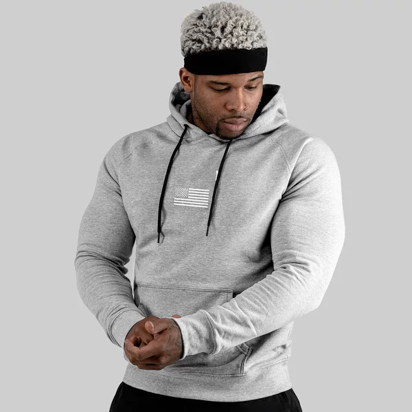 Spring and Autumn muscle fitness brothers men's casual long-sleeved hooded cotton stretch sports sweater Amazon cross-border wholesale