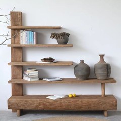 実木博古架家庭用多層寝室本棚民宿陶磁器茶器展示棚