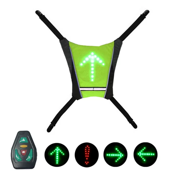 In stock wireless remote control LED turn light LED luminous bag riding backpack pendant warning light one-piece delivery