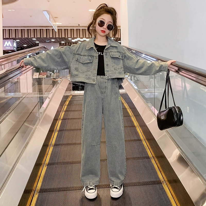 Комплект для девочек Весна и Осень 2025 Новый детский иностранный дух Корейская версия Весна и Осень