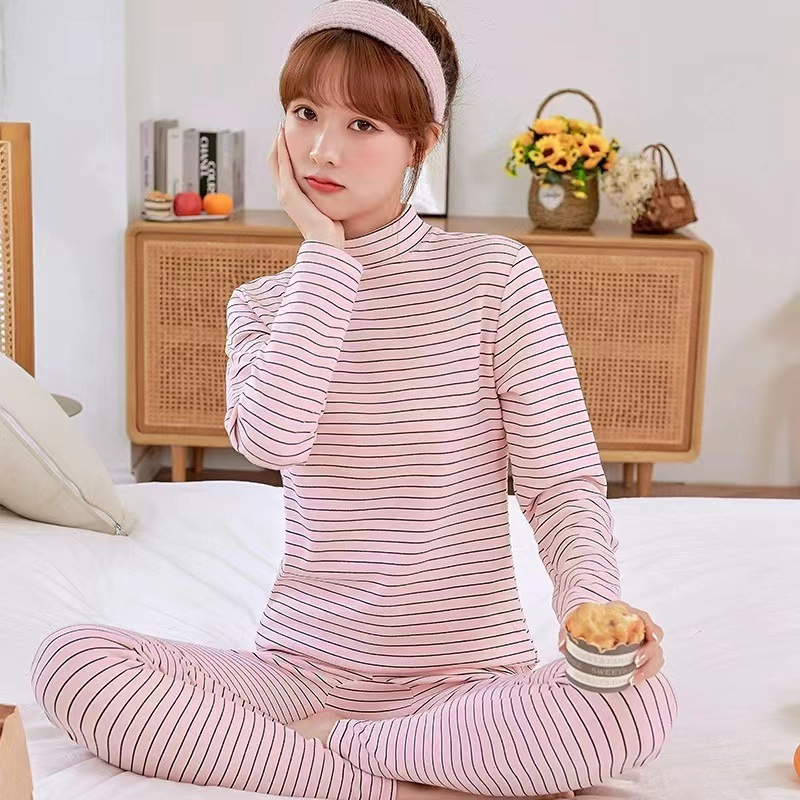 핑크 스트라이프 (중간 칼라)