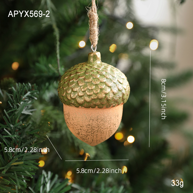 Navidad transfronteriza madera roble avellana colgante árbol de Navidad colgante accesorios decoración de madera color accesorios disposición