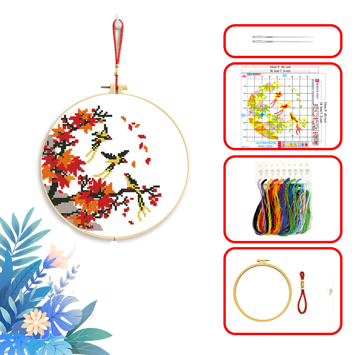 Mona Lisa Royal Cross Stitch Colección de flores y pájaros Estilo chino auspicioso, festivo y sencillo, sala de estar, bordado de hilo hecho a mano image 7