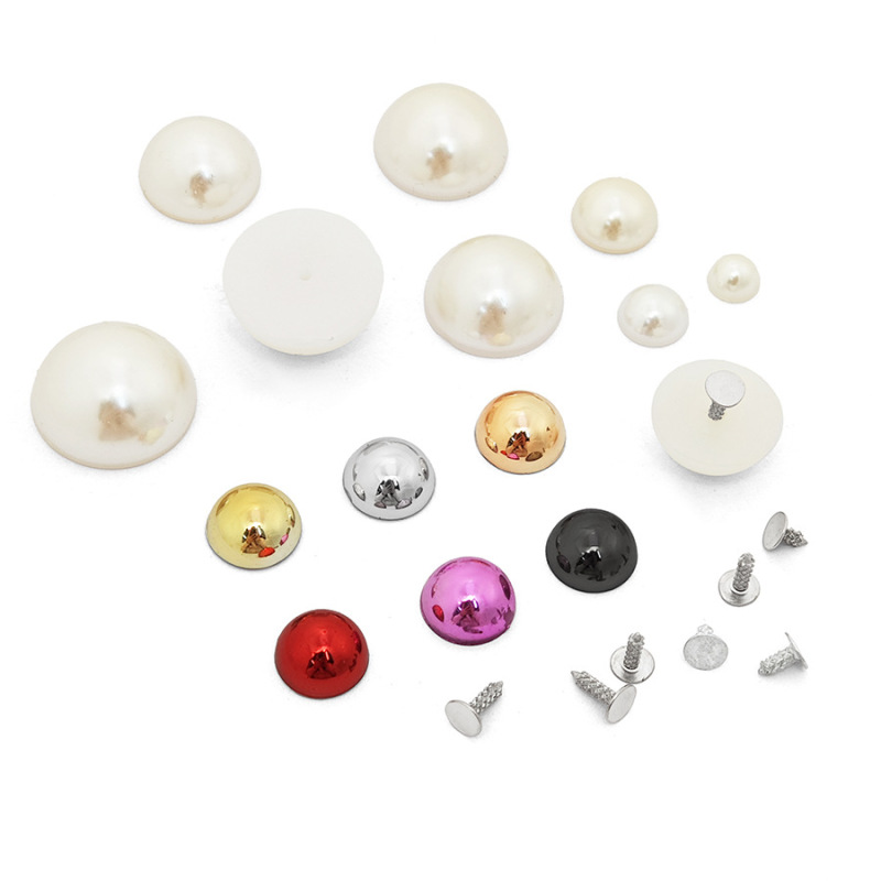プラスチック半円形パールスタッズ平底衣類バッグ靴と帽子半円形プラスチックパールカラー diy アクセサリービーズ|undefined