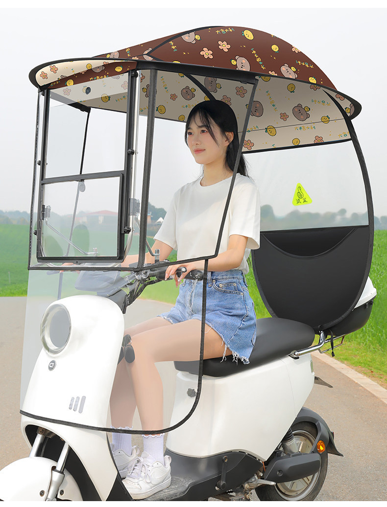 Dropshipping Electric Vehicle Rain Canopy, Wind Shield, Electric Motorcycle Sunshade Umbrella, Rainproof Canopy, Electric Vehicle Sun Protection Cover