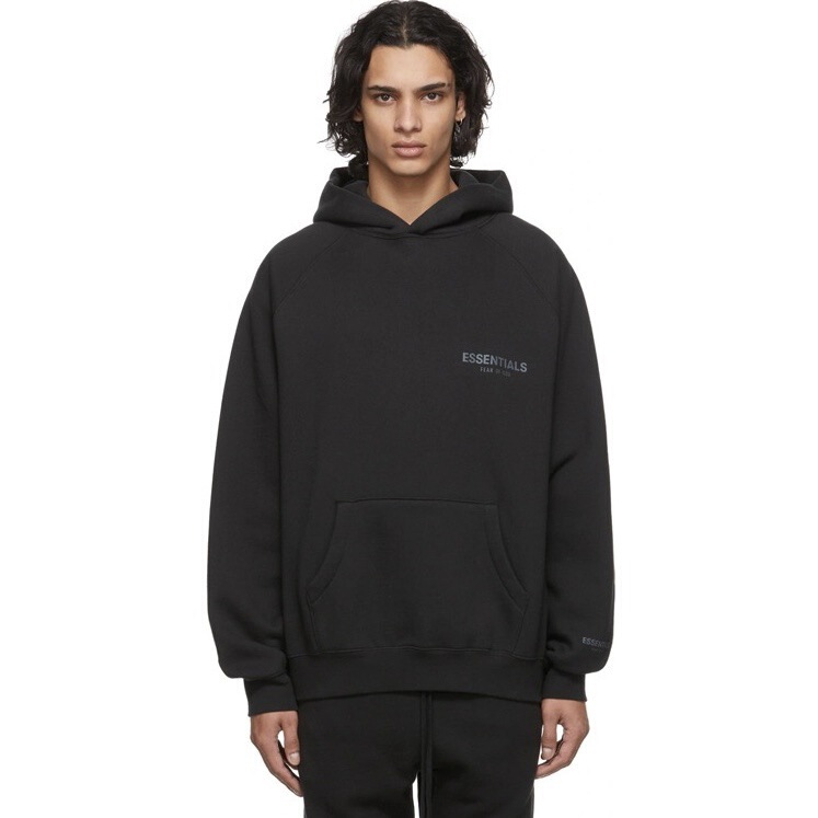 ESSENTIALS new men's and women's hooded sweater flocking fashion brand loose fleece-lined new pullover