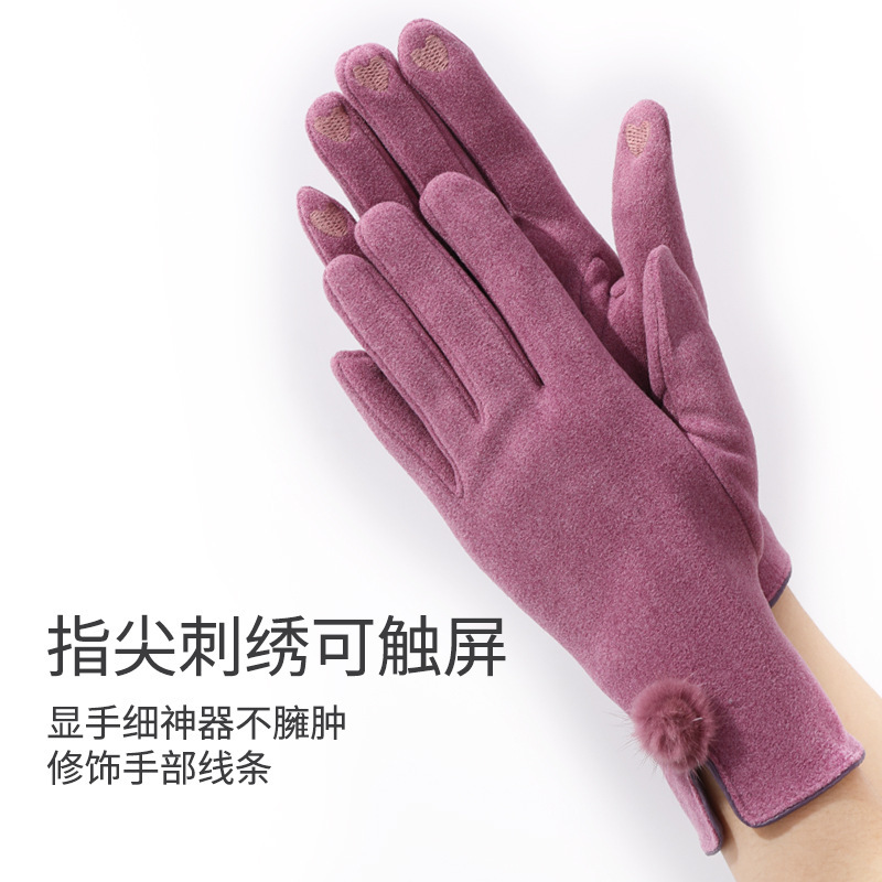 亚马逊新款冬季保暖德绒手套女防寒触屏手套男户外滑雪骑行手套女|undefined