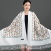 Embroidery Ginkgo Leaves-Milk White