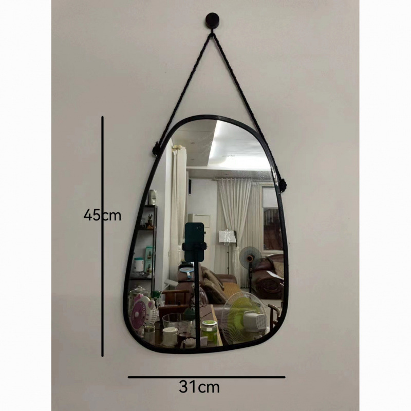 Irregular Makeup Mirror Desktop Punch-Free Wall Mirror Wall-Mounted Bathroom Decorative Mirror Self-Adhesive Mirror Home