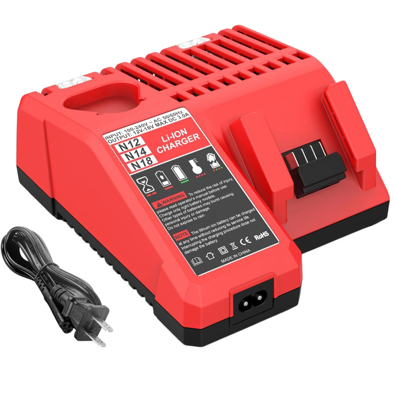 Powilling dual-voltage battery charger is compatible with Milwaukee 12V and 18V cordless tools Powilling dual-voltage battery charger is compatible with Milwaukee 12V and 18V cordless tools