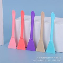 メイクブラシ、両頭フェイシャルマスクブラシ、泥マスクを塗布するためのスクープ付きシリコンマスクスティック、多機能マスクブラシ