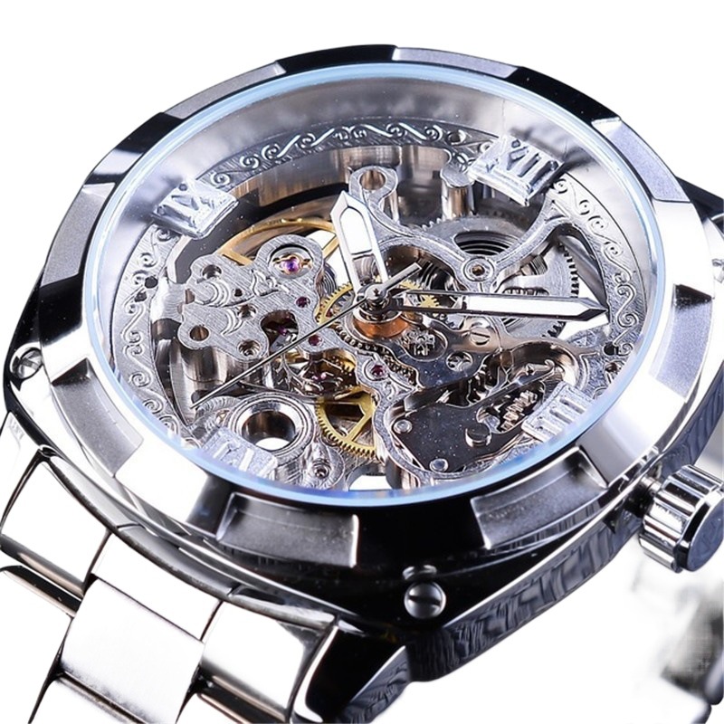 Entrega de una pieza Forsining reloj mecánico automático casual reloj de hombre hueco reloj de hombre reloj mecánico automático