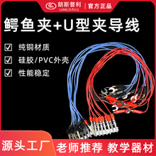 优质鳄鱼夹+U型夹导线初中物理实验室物理电学电路连接线教学仪器