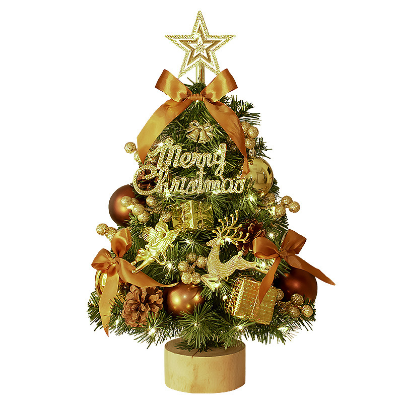 Nuevo mini árbol de Navidad transfronterizo árbol de Navidad árbol de escritorio con iluminación artificial simulación pequeña diy
