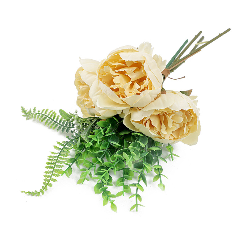 Envío Gratis, Flores Artificiales, Rosa Perla, Peonía, Ramo de Novia, Hojas de Eucalipto, Fotografía de Bodas, Ramo de Mano