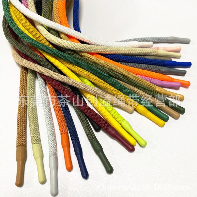 800款厂家现货彩色滴胶绳 花式针通裤腰鞋材绳 1.35米卫衣帽绳