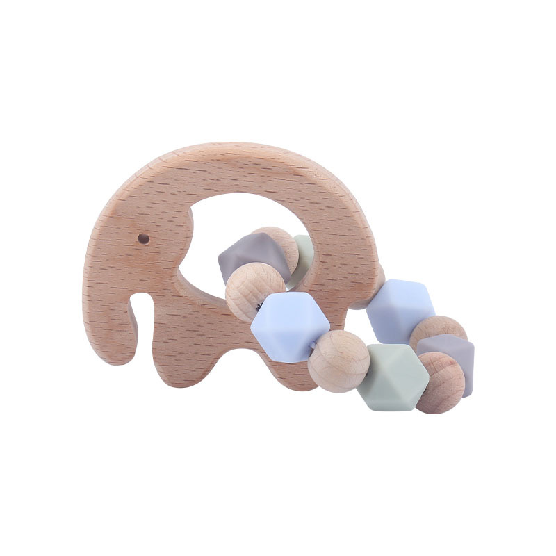 INS Amazon nuevo elefante bebé Beech teether pulsera bebé cuentas de silicona juguete dientes molienda palo