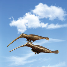 复古纯黄铜报喜鸟桌面摆件啄木鸟创意茶宠铜雕工艺品小铜器批发