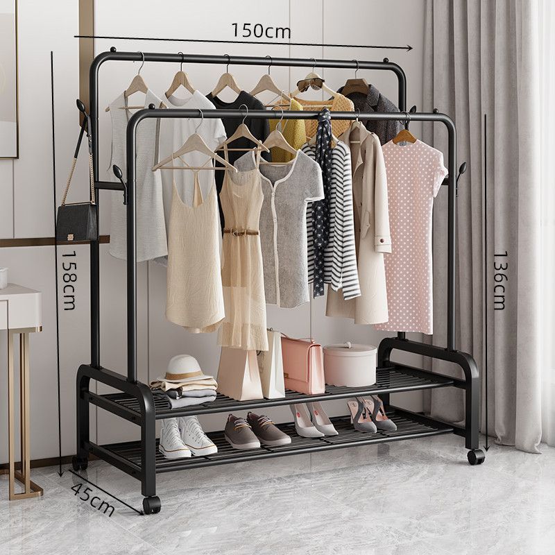 Perchero de piso a techo Dormitorio vertical Perchero de suspensión con ruedas móviles Sala de estar para el hogar Red de Internet Perchero de secado de lujo ligero Perchero de secado