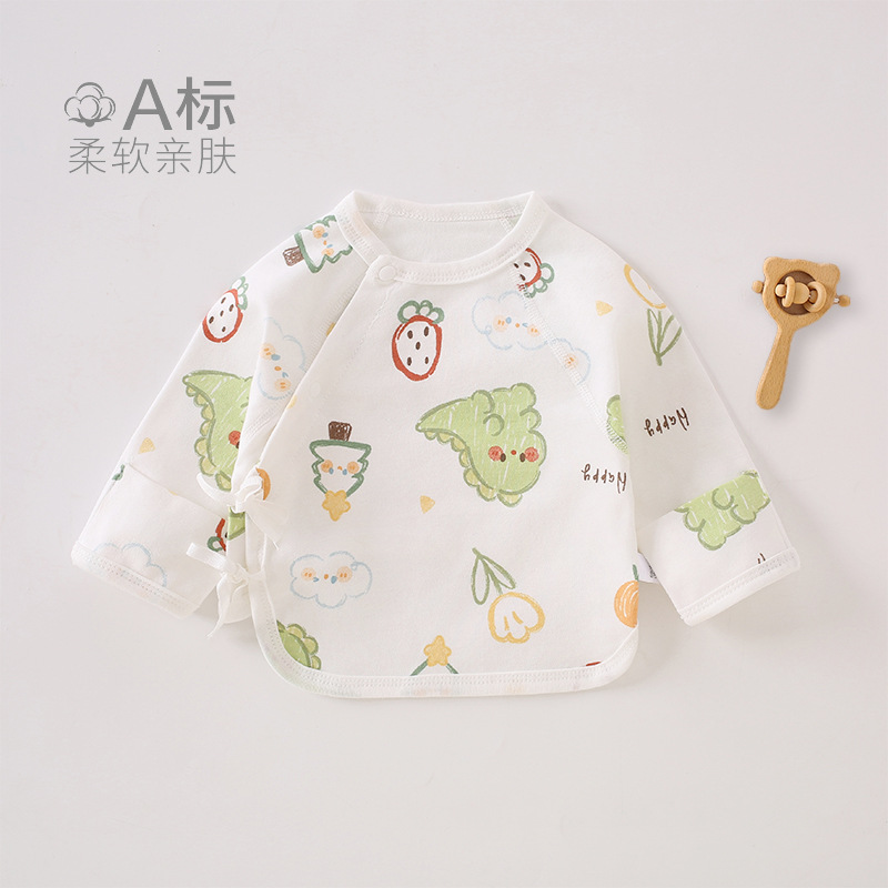 Ropa de media espalda recién nacido Four Seasons Algodón puro sin hueso bebé camisa de media manga bebé monje ropa Pijamas