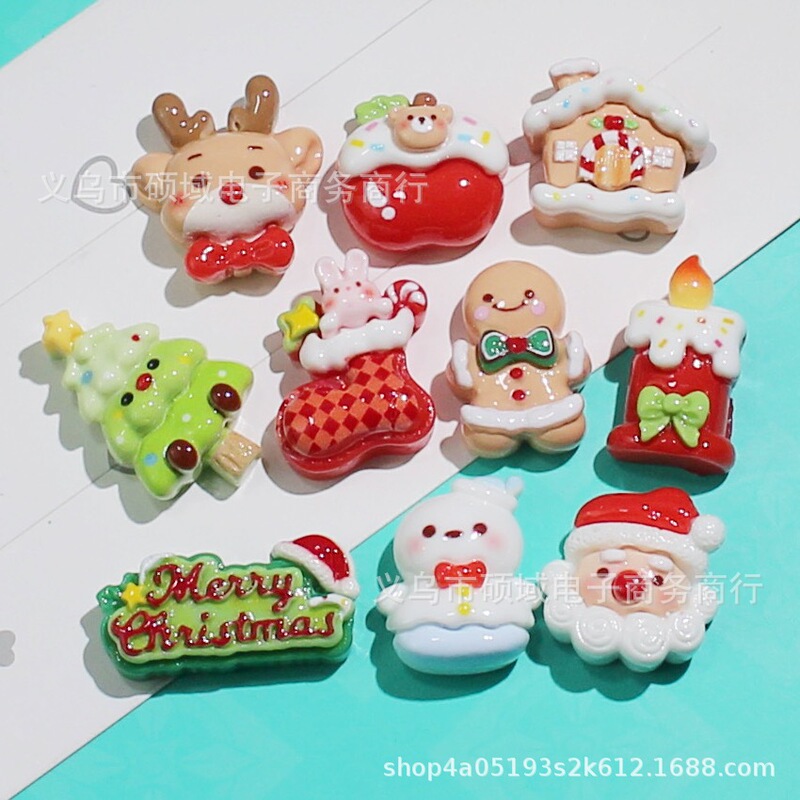 Christmas New Cartoon Snowman Resin Jewelry Accessories DIY Mobile Phone Case Cream Glue Handmade Hairpin Patch Cross-Border Christmas New Cartoon Snowman Resin Jewelry Accessories DIY Mobile Phone Case Cream Glue Handmade Hairpin Patch Cross-Border