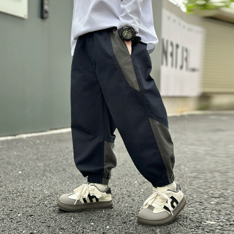 Cargo broek voor jongens, losse pasvorm, joggingbroek met pijpen, stijlvol voor de lente en herfst, modieuze kleding voor grote kinderen en peuters._voghion.com