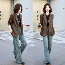 秋冬海宁皮衣外套女2025年新款春季时尚优雅绵羊皮气质中长款风衣