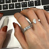 Retro fashionable ring hip-hop style, Japanese and Korean, silver 925 sample, on index finger