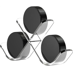 Acrylic Transparent W-Shaped Signature Ice Hockey and Collectibles Display Stand Can Hold Three Balls Easy to Install