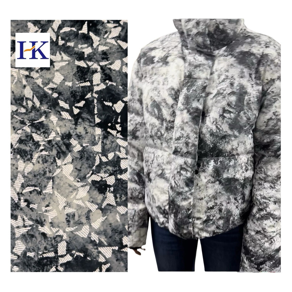 新品数码印花迷彩反光户外服滑雪服机车服涤纶三合一TPU复合面料