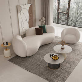 北欧风羊羔绒沙发小户型客厅现代简约新款网红公寓小沙发阳台休闲