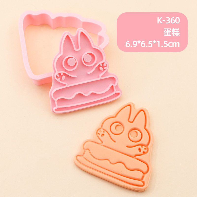 Molde de galletas de gato siamés de barro de frijol pequeño Dibujos animados lindo modelado de expresión gatito galleta DIY fondant horneado hogar
