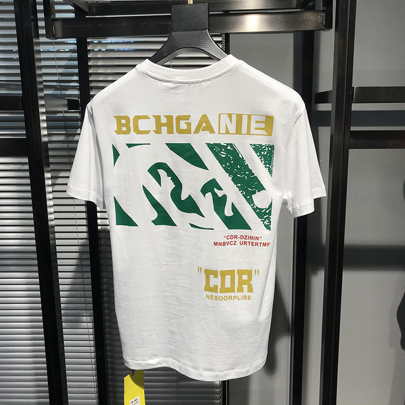 T-Shirt mit Eisseiden-Aufdruck 2021 Neue kurzärmelige Sommermodemarke für Herren Hübsche Instagram-Kleidung in Slim Fit für Männer_voghion.com