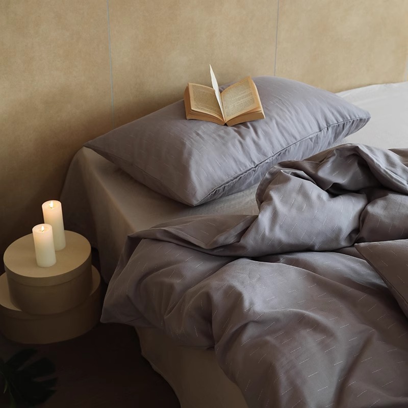 Parure de lit 4 pièces minimaliste double épaisseur pour saison_voghion.com